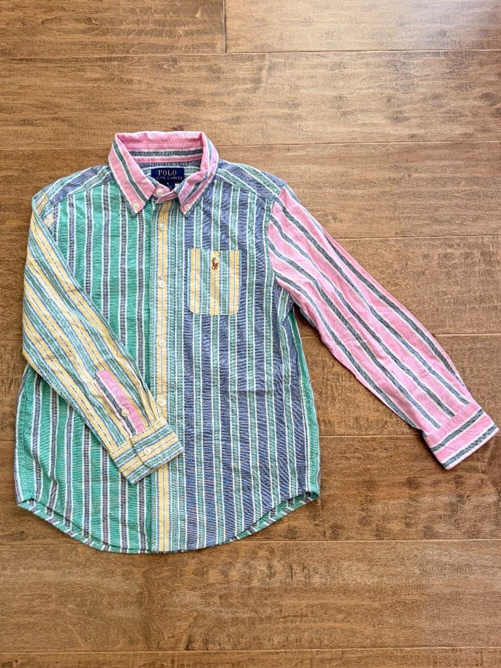 POLO Ralph Lauren boy's striped colorblock "fun" dress shirt (5)